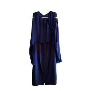 Kai-aakmann Cape Dress in Navy Size L